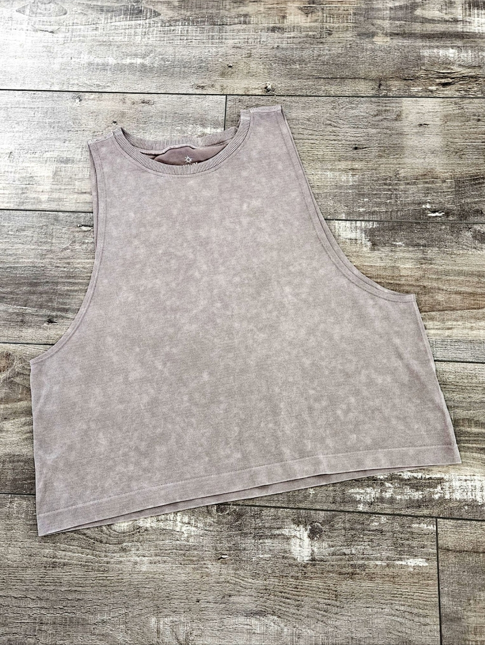AERIE Offline Tan Brown Stonewash Cropped Muscle Tank Top